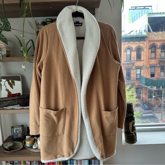 land’s end • sherpa lined open cardigan - Picture 2 of 10